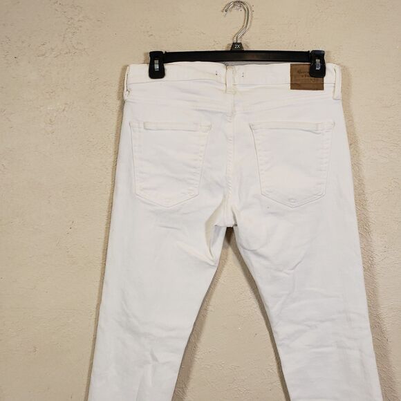 Abercrombie 90s Athletic Skinny Ripped White Jeans Men’s 32x30 Distressed VTGg - Picture 7 of 8